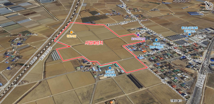 논산시 스마트팜 복합단지 사업 대상지 항공사진/논산시청