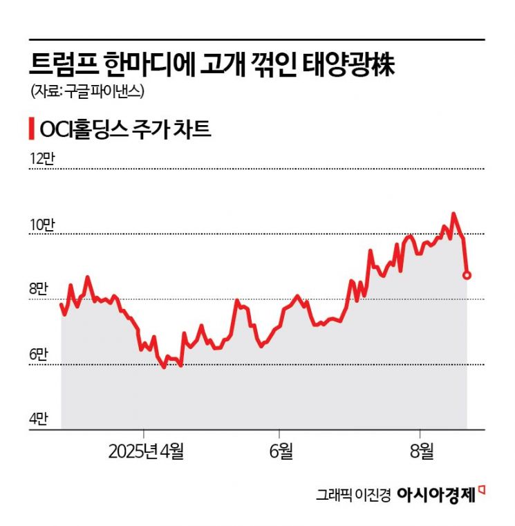 트럼프 한마디에 11% '폭삭'… 비상 걸린 태양광株