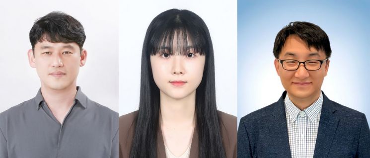 송현곤 교수(왼쪽부터), 이지수 연구원(제1저자), 이호식 연구교수(공동 제1저자).