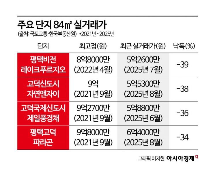 "분양가도 못 건진다" 40% 추락, 마피 속출…불장서 전국 최악 하락지로
