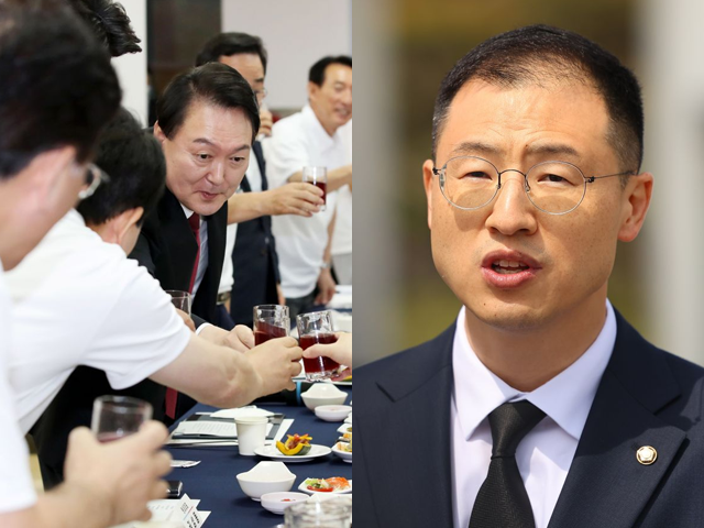 윤석열 전 대통령 ,김상욱 더불어민주당 의원.  연합뉴스