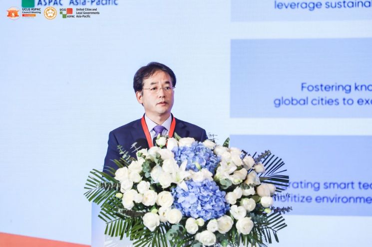 2024년 제2차 UCLG ASPAC 정저우시 집행부회의 메인포럼 기조연설. 고양특례시 제공