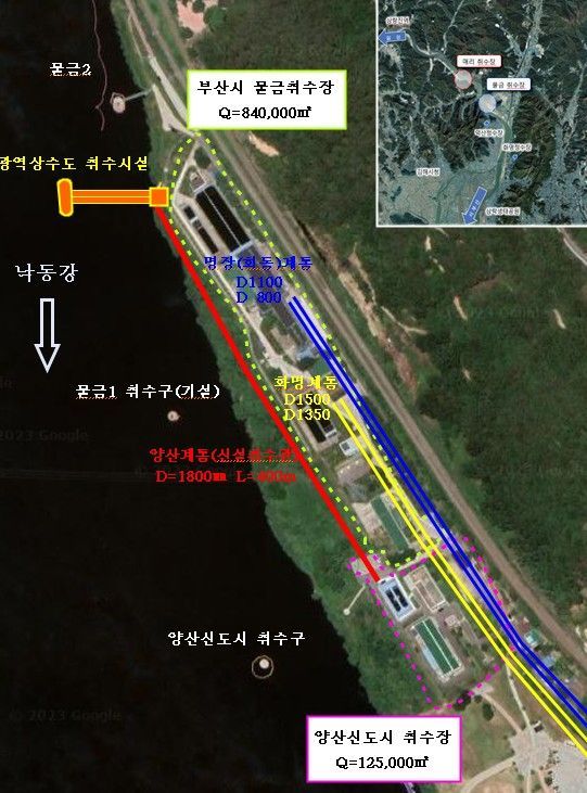 낙동강 취정수장 위치도.