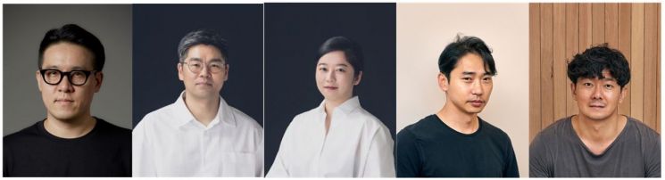김선형 전남대학교 건축디자인학과 교수, 이창규·강정윤 에이루트건축사사무소 공동 대표, 정이삭·홍진표 에이코랩건축사사무소 공동 대표(왼쪽부터)   [사진 제공= 문화체육관광부]