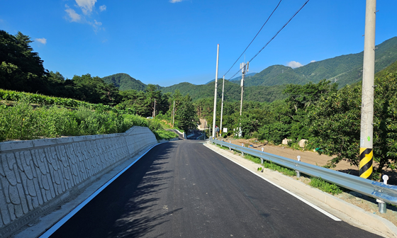 강원 고성군, 농어촌도로 201호 '휴양림 진입도로' 준공
