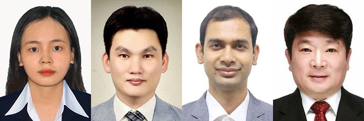 왼쪽부터 응우옌 티 수언 석사과정생, 안재성 교수, 수딥 몬달 교수, 오정환 교수. 국립부경대 제공