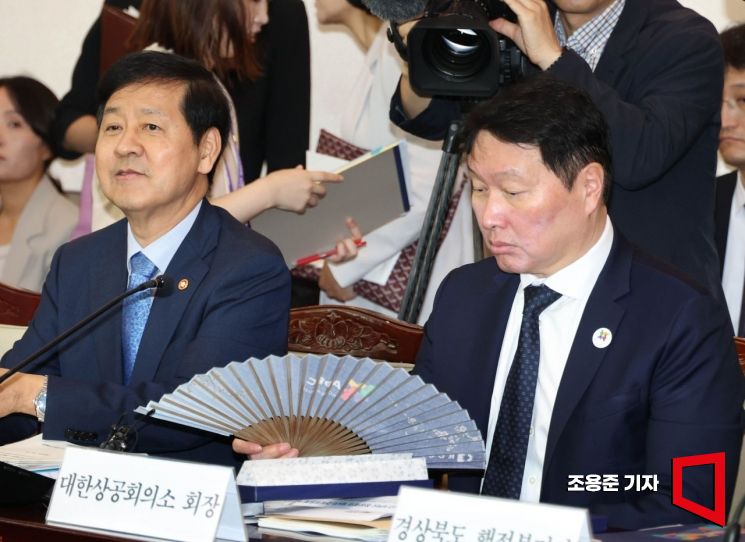 [포토] APEC부채 들고 있는 최태원 회장