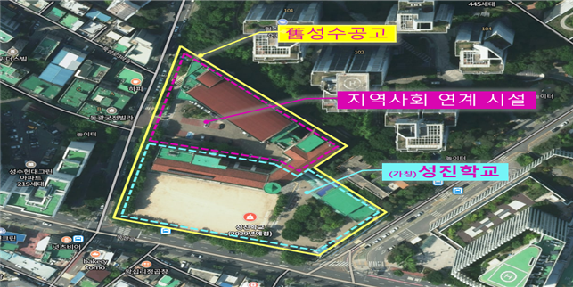서울 동북권 지체장애 학생을 위한 성진학교가 들어설 성동구 옛 성수공고 부지. 서울시