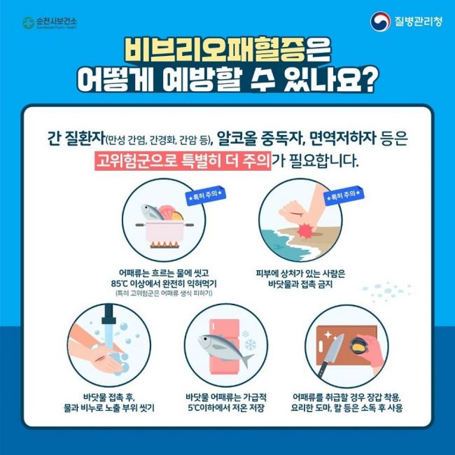 비브리오패혈증 예방수칙 포스터. 순천시 제공