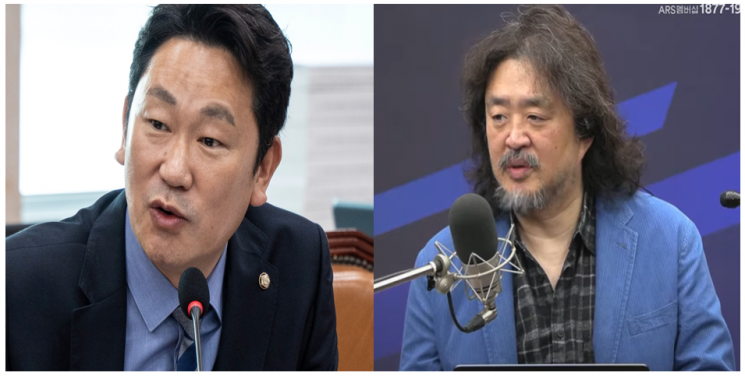 곽상언(왼쪽) 더불어민주당 의원과 유튜버 김어준씨. 곽상언 페이스북 유튜브 김어준의뉴스공장