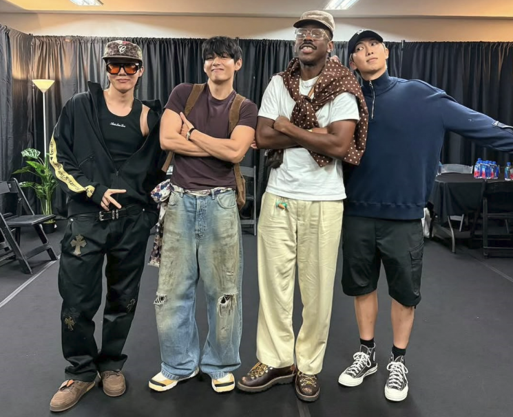 BTS멤버(제이홉, 뷔, RM)과 타일러 더 크리에이터의 모습. RM 인스타그램
