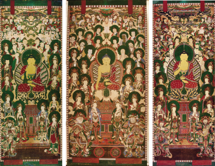 조선 불화 정수 '직지사 삼불회도', 국보 승격 뒤 첫 공개