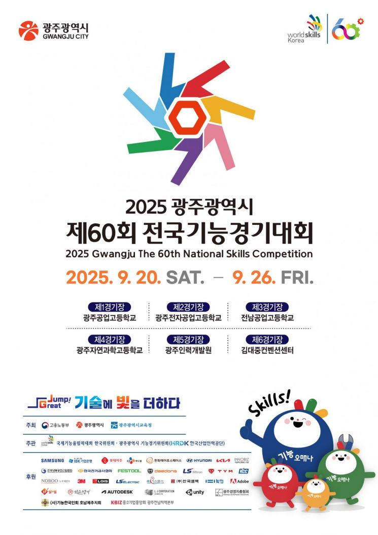 '제60회 전국기능경기대회' 포스터. 광주시 제공
