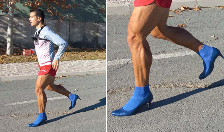 A man from Spain set a new world record in the 100m backward running event while wearing high heels. Guinness World Records