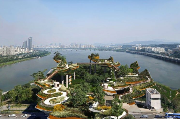 노들 글로벌 예술섬 국제지명설계공모에서 최종 선정된 노들섬 정비안. 서울시