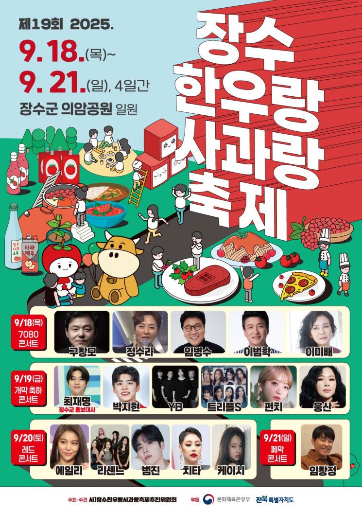 장수한우랑사과랑축제 포스터. 장수군 제공