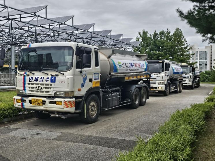 강원도, 강릉 가뭄 극복 17개 시군과 함께 급수차 지원 총력