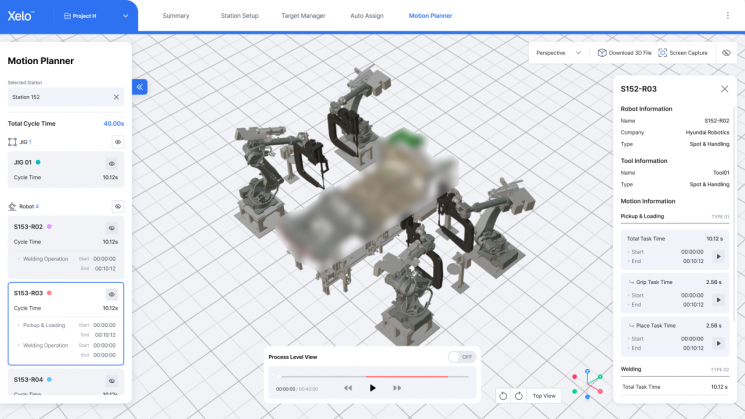 스타트업 로아이가 개발한 AI 로봇 공정 플래닝 플랫폼 셀로(XELO). 로아이 제공