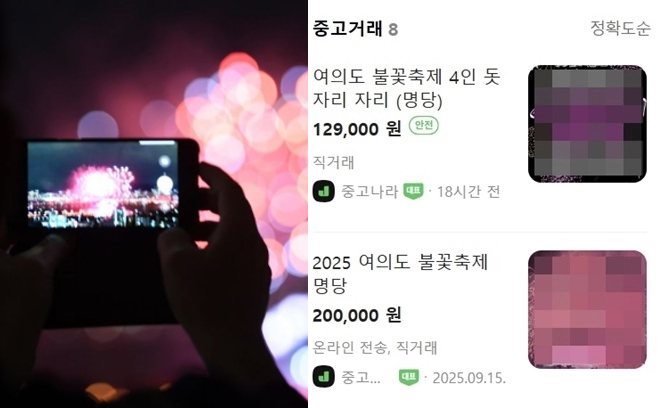 "호텔은 1300만원, 아파트 베란다는 55만원"…중고 거래까지 번진 불꽃축제 '명당 쟁탈전'