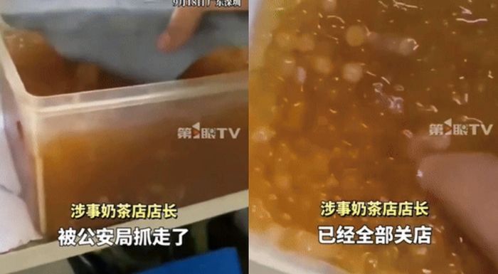 중국의 한 밀크티 가게 직원이 제작 과정에서 위생 불량 행위를 하는 장면이 온라인에 퍼지며 거센 비판을 받고 있다. 충칭 방송 제1안 캡처