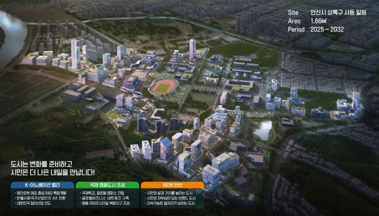경기경제자유구역으로 지정된 안산시 사동 '안산사이언스밸리' 조감도. 안산시 제공