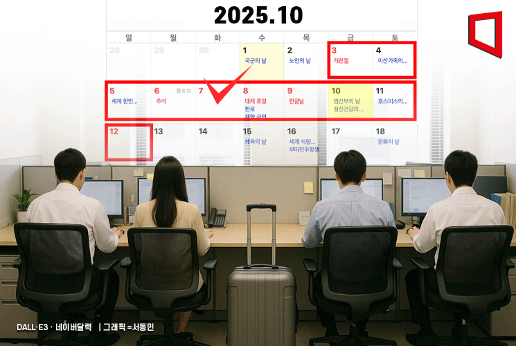 10월 10일 연차 쓰기 아까워? 그럼 전사휴무로…대기업 클래스가 다르네