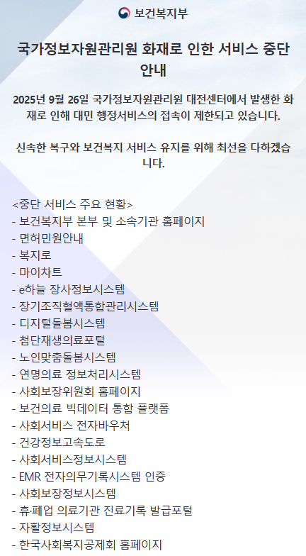 화장 예약도 수기 접수…복지부 대민 시스템 줄줄이 중단