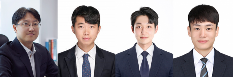 연구진, (좌측부터) 이영주 UNIST 교수, 이재범 한국표준과학연구원 박사, 이진구 UNIST 연구원(제1저자), 이승준 한국표준과학연구원 박사. UNIST 제공