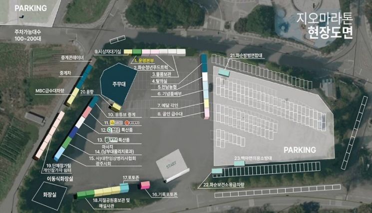 지오마라톤 현장 배치도. 담양군 제공