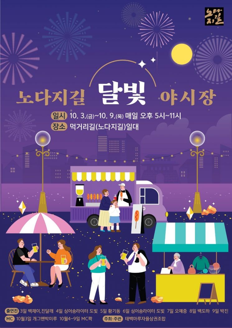 태백시, 먹거리길 '달빛 야시장' 개최…지역경제 활성화 기대