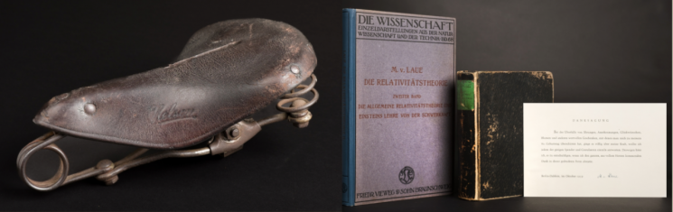 Violin along with the philosophy book and bicycle saddle submitted for this auction. Instagram dominicwinterauctioneers