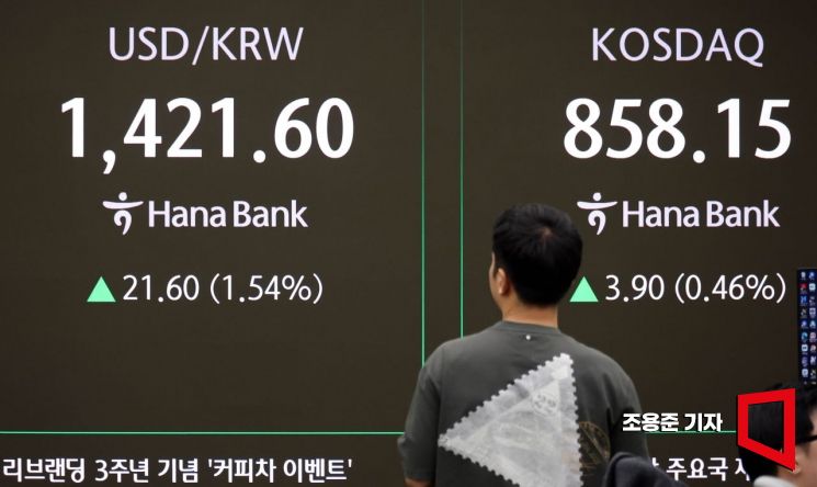 [포토] 원·달러 환율 1420원 돌파…5개월 만에 ‘최고’