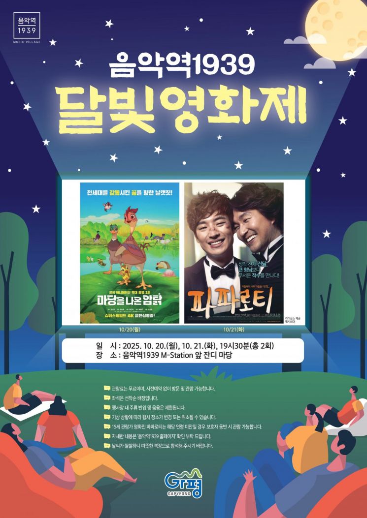 '음악역1939 달빛영화제' 연기 안내문. 가평군 제공