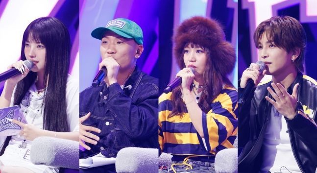 '언프리티 랩스타 : 힙팝 프린세스' 프로듀서로 참여하는 아이들 소연(왼쪽부터), 다이나믹듀오 개코, 일본 안무가 리에하타, 일본 그룹 산다이메 제이소울 브라더스 멤버 이와타 다카노리. 엠넷 제공