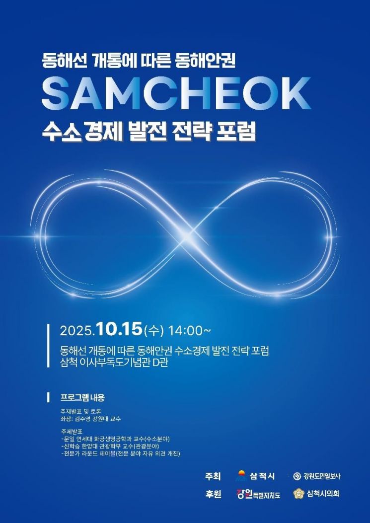 '수소경제 발전전략 포럼' 포스터. 삼척시 제공