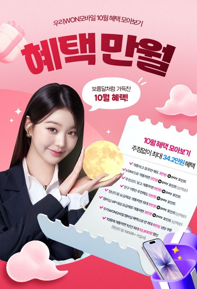 우리은행, 10월 알뜰폰 개통시 최대 37만2000원 혜택