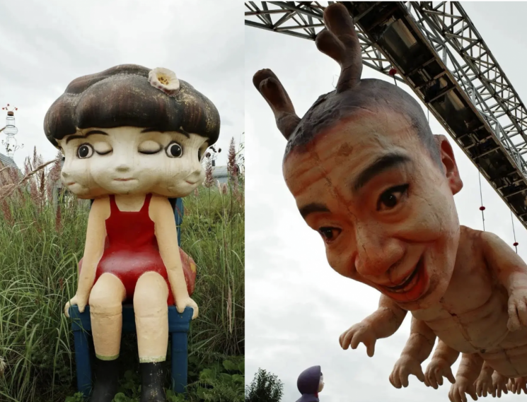 중국의 한 테마파크에 설치된 조형물이 기괴하다는 이유로 논란이 된 가운데 결국 철거됐다. 중국 홍성뉴스