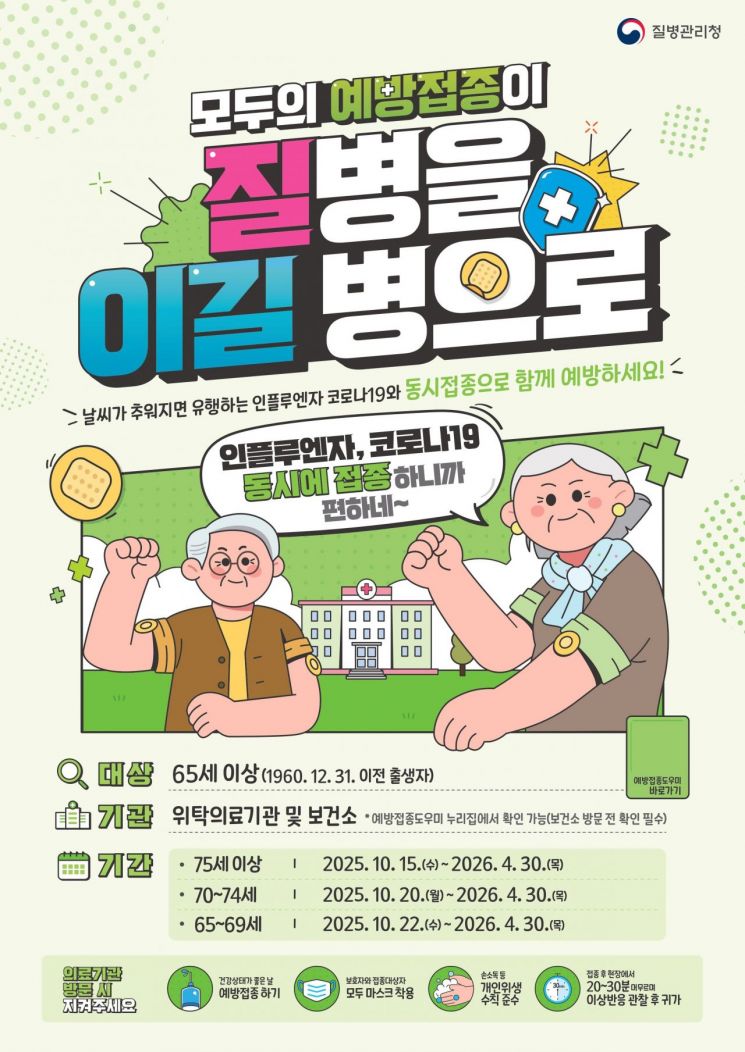 인플루엔자·코로나19 무료 예방접종 포스터. 장수군 제공
