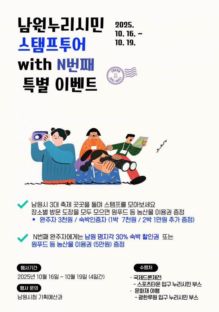 남원누리시민 스탬프 투어 with N번째 특별 이벤트 포스터. 남원시 제공