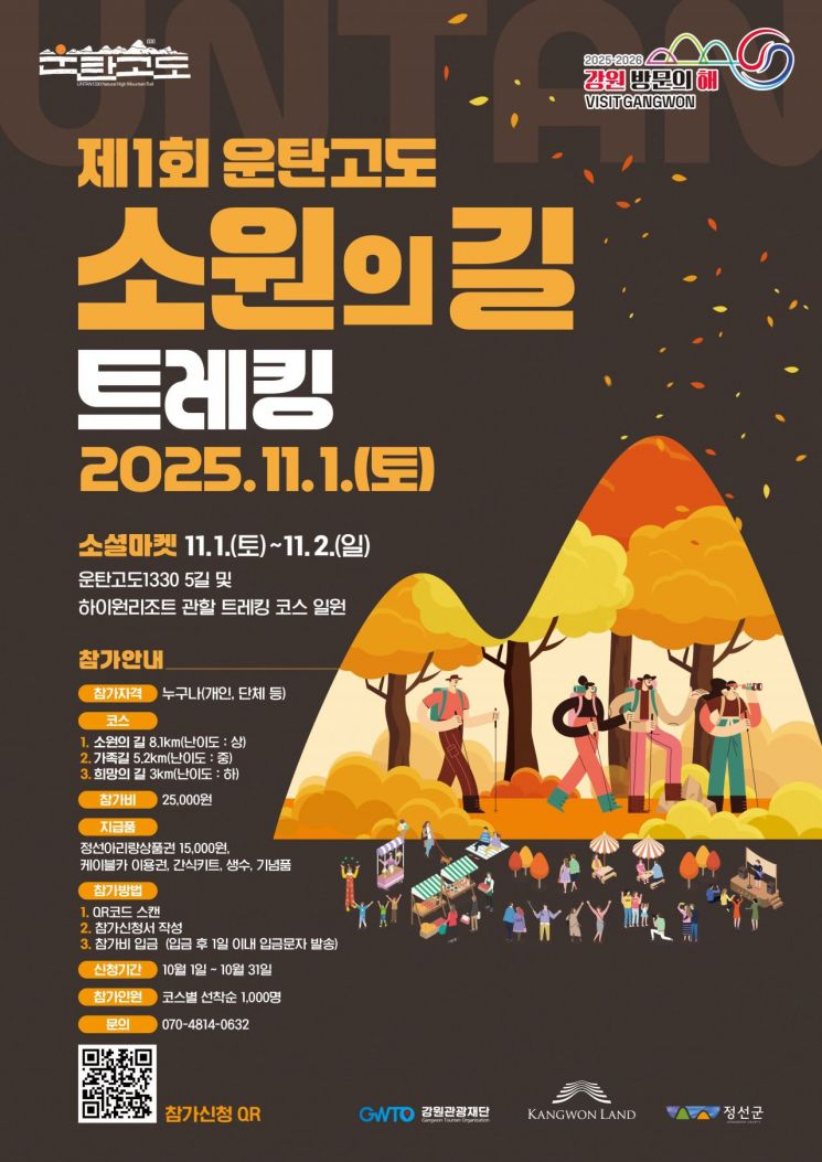 강원관광재단 “폐광의 길에서 소원의 길로”…운탄고도 소원의 길 트레킹 '첫선'