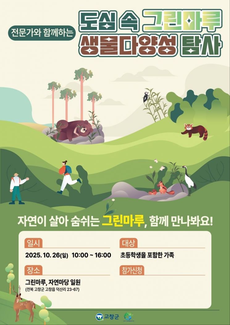 고창군, '그린마루 생물다양성 탐사대' 참가자 모집