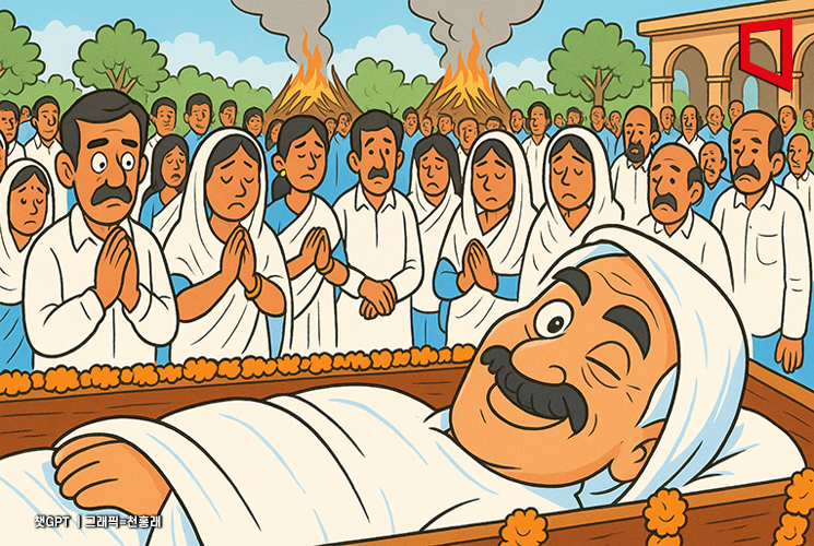 "내 장례식에 누가 올까"… 죽은 척 '가짜 장례식' 연 인도 남성