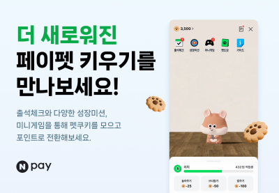 네이버페이, '뉴 페이펫 키우기'…"놀면서 포인트 쌓는다"