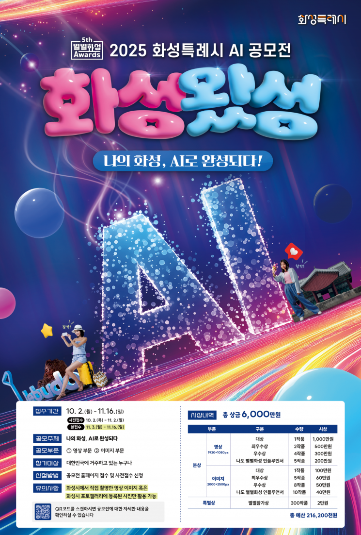 화성시, AI공모전 '화성왔성' 내달 2일까지 사전접수