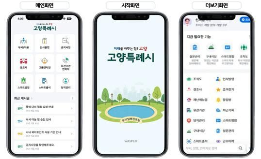 모바일 스마트 행정 포털 화면 구성. 고양특례시 제공