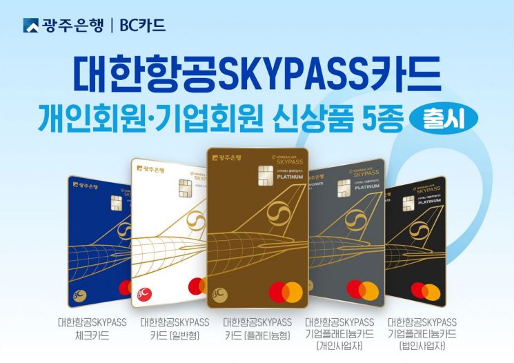 대한항공 SKY PASS 카드 5종 출시 포스터.