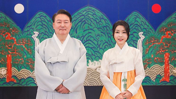 윤석열 전 대통령과 부인 김건희 여사. 대통령실