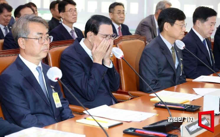 [포토] 국정감사 출석한 노동진 수협중앙회장