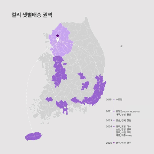 컬리는 오는 31일부터 샛별배송 권역을 전주와 완주, 익산까지 확장한다고 28일 밝혔다. 컬리 제공
