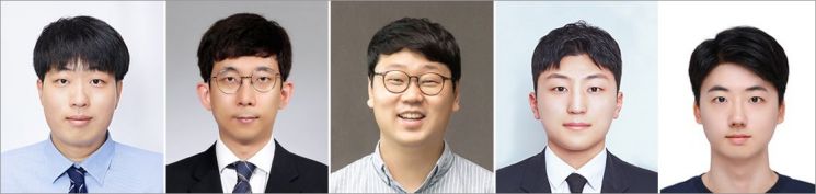 왼쪽부터 김채빈 교수, 이재근 교수, 안효성 교수, 나채성 학생, 신상수 학생/ 부산대 제공